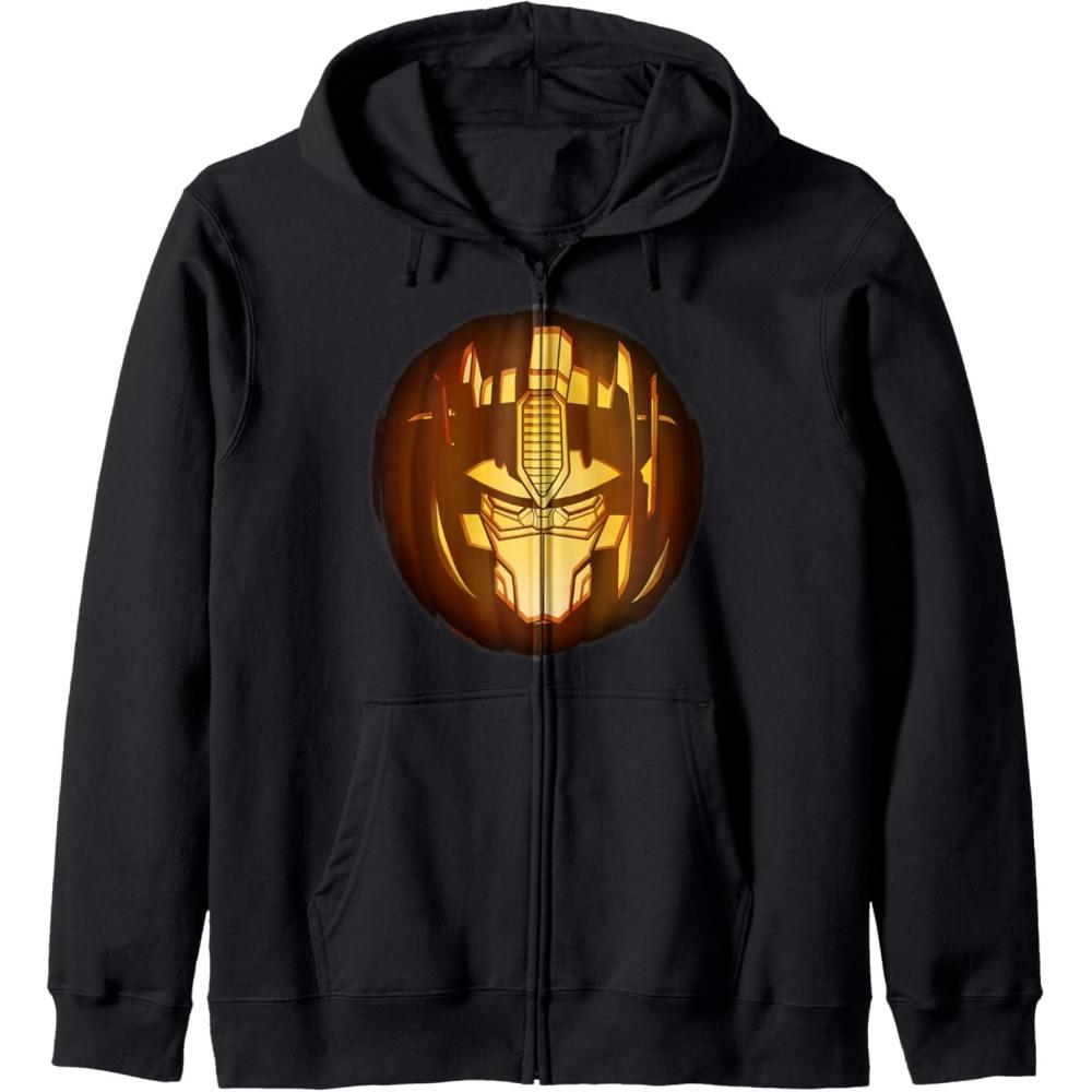 imageTransformers Halloween Optimus Prime Pumpkin Zip HoodieBlack