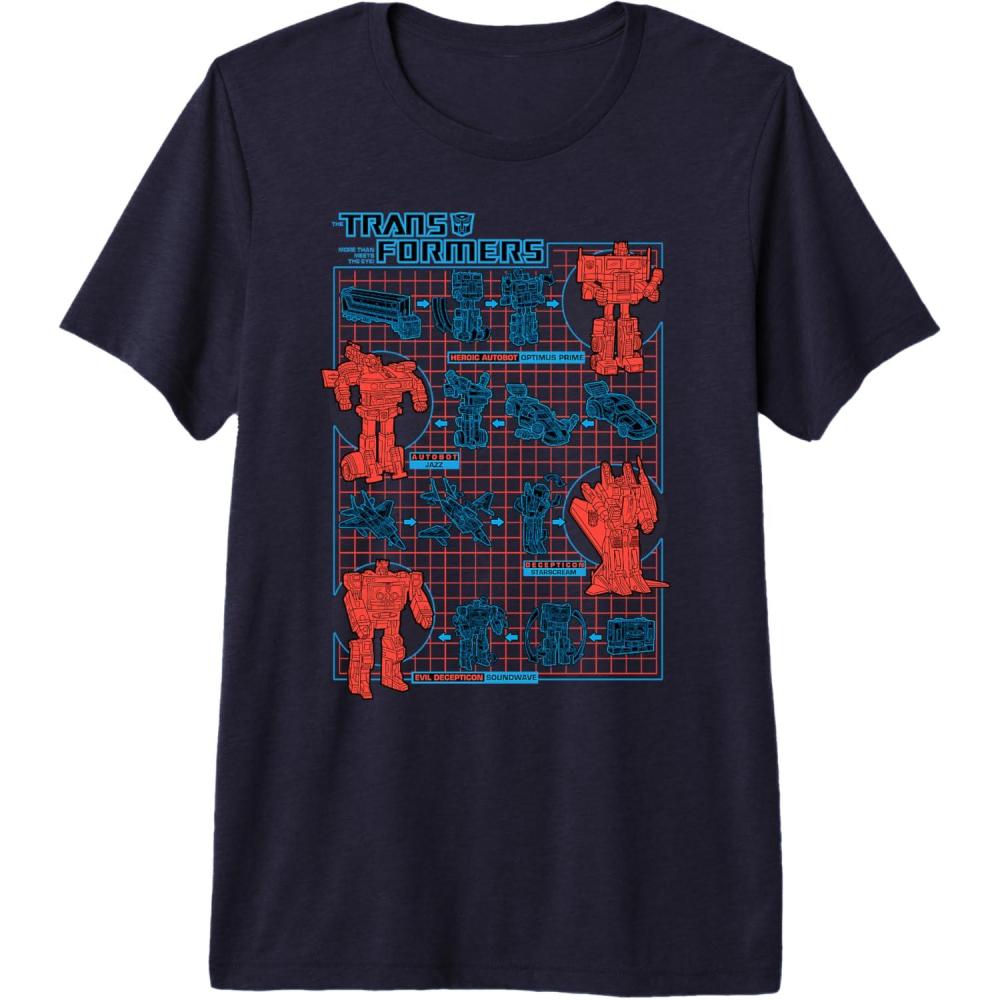 imageTransformers How to Transform Schematic Premium TriBlend TShirtNavy Blue