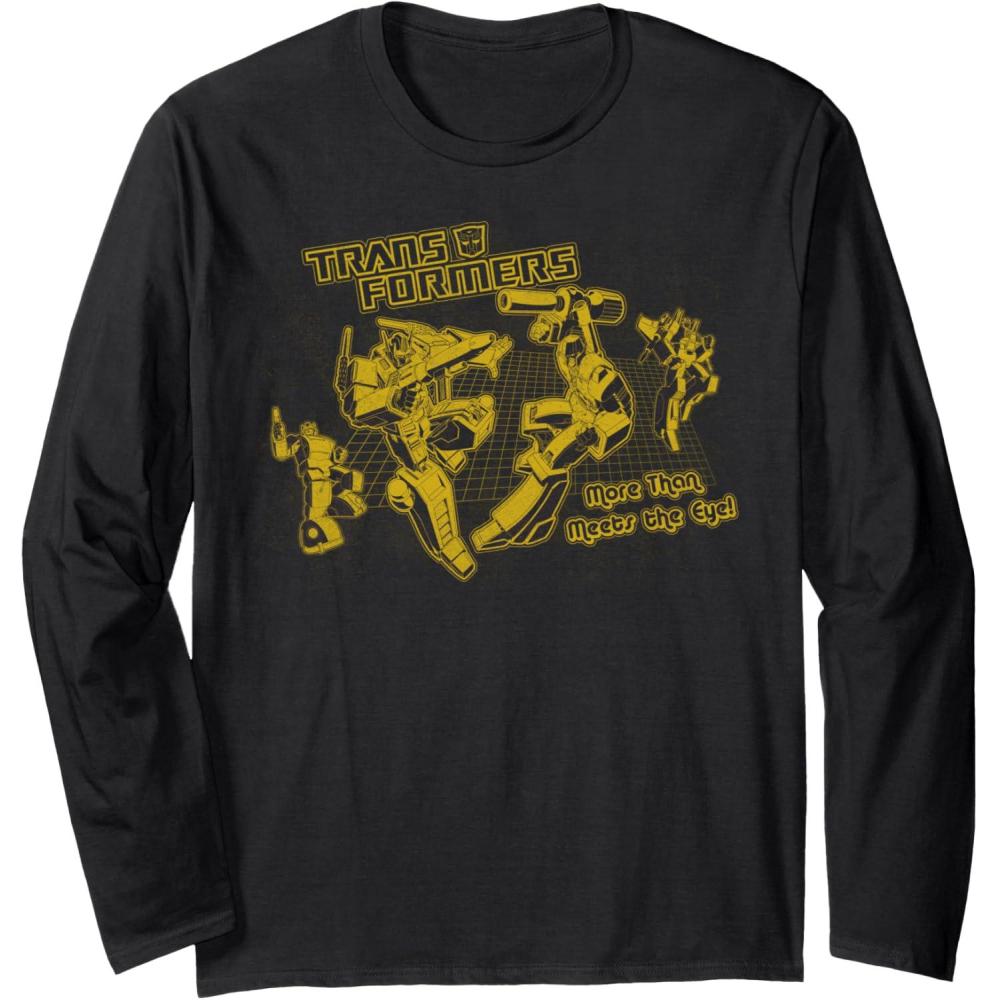 imageTransformers More Than Meets The Eye Battle Grid Long Sleeve TShirtBlack