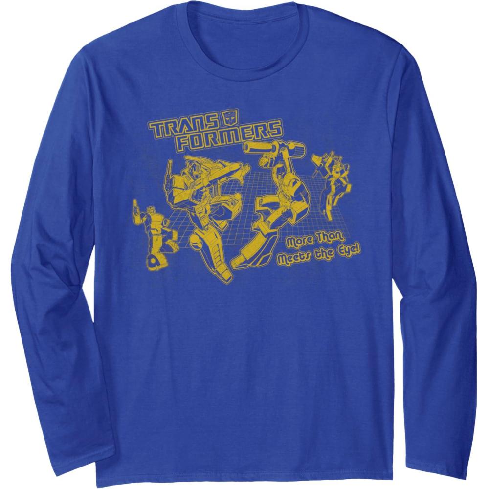 imageTransformers More Than Meets The Eye Battle Grid Long Sleeve TShirtRoyal Blue