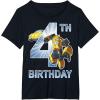 Transformers Bumblebee 4th Birthday T-Shirt Small(Black)