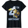 Transformers Bumblebee 4th Birthday T-Shirt Small(Black)