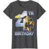 Transformers Bumblebee 4th Birthday T-Shirt Small(Dark Heather Grey)