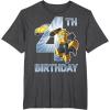 Transformers Bumblebee 4th Birthday T-Shirt Small(Dark Heather Grey)