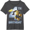 Transformers Bumblebee 4th Birthday T-Shirt Small(Dark Heather Grey)