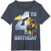 Transformers Bumblebee 4th Birthday T-Shirt Small(Heather Blue)
