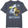 Transformers Bumblebee 4th Birthday T-Shirt Small(Heather Blue)