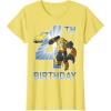 Transformers Bumblebee 4th Birthday T-Shirt Small(Lemon Yellow)