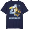 Transformers Bumblebee 4th Birthday T-Shirt Small(Navy Blue)