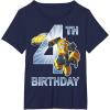 Transformers Bumblebee 4th Birthday T-Shirt Small(Navy Blue)