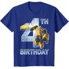 Transformers Bumblebee 4th Birthday T-Shirt Small(Royal Blue)