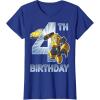 Transformers Bumblebee 4th Birthday T-Shirt Small(Royal Blue)