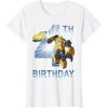 Transformers Bumblebee 4th Birthday T-Shirt Small(White)
