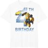 Transformers Bumblebee 4th Birthday T-Shirt Small(White)
