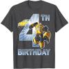 Transformers Bumblebee 4th Birthday T-Shirt Small(Dark Heather Grey)