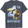 Transformers Bumblebee 4th Birthday T-Shirt Small(Heather Blue)