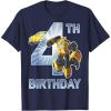 Transformers Bumblebee 4th Birthday T-Shirt Small(Navy Blue)