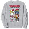 Transformers Christmas Group Shot Dress Up Disguise Sweatshirt(Heather Grey)