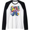 Transformers Retro Optimus Prime 80’s Print Raglan Baseball Tee(Black/White)