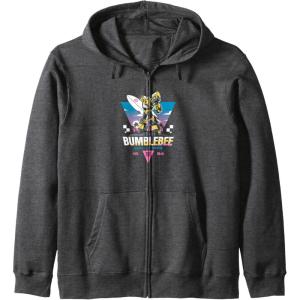 Transformers Bumblebee Chill Vibes Portrait Zip Hoodie(Dark Heather Grey)