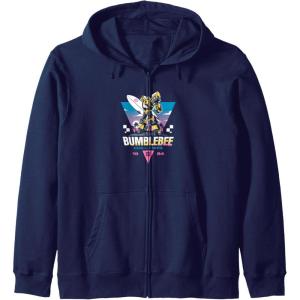 Transformers Bumblebee Chill Vibes Portrait Zip Hoodie(Navy Blue)