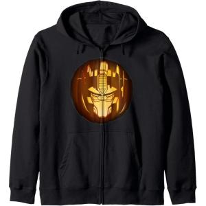 Transformers Halloween Optimus Prime Pumpkin Zip Hoodie(Black)