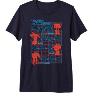 Transformers How to Transform Schematic Premium Tri-Blend T-Shirt(Navy Blue)