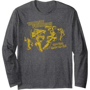 Transformers More Than Meets The Eye Battle Grid Long Sleeve T-Shirt(Dark Heather Grey)