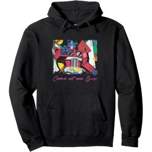 Transformers Optimus Prime Retro Fine Art Cubist Portrait Pullover Hoodie(Black)