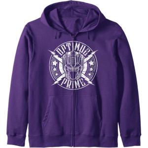Transformers Optimus Prime Vintage Rock Lightning Logo Zip Hoodie(Purple)
