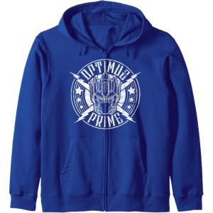 Transformers Optimus Prime Vintage Rock Lightning Logo Zip Hoodie(Royal Blue)
