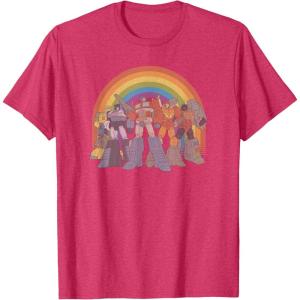 Transformers Pride Rainbow Heroes Unite T-Shirt(Red Heather)