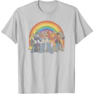 Transformers Pride Rainbow Heroes Unite T-Shirt(Silver Grey)