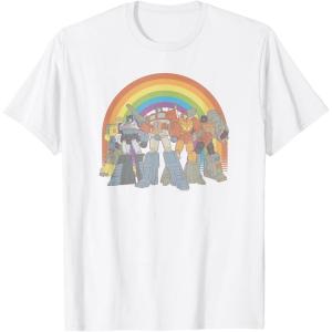 Transformers Pride Rainbow Heroes Unite T-Shirt(White)