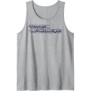 Transformers Purple Gradient Logo Tank Top(Heather Grey)