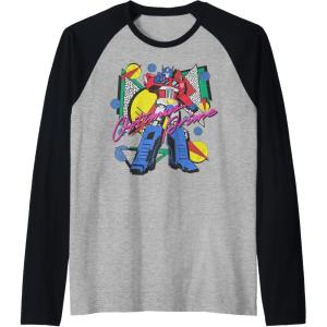 Transformers Retro Optimus Prime 80’s Print Raglan Baseball Tee(Black/Athletic Heather)