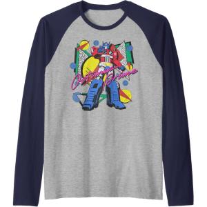 Transformers Retro Optimus Prime 80’s Print Raglan Baseball Tee(Navy Blue/Athletic Heather)
