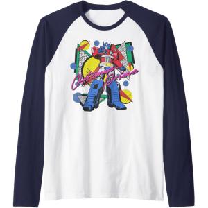 Transformers Retro Optimus Prime 80’s Print Raglan Baseball Tee(Navy Blue/White)