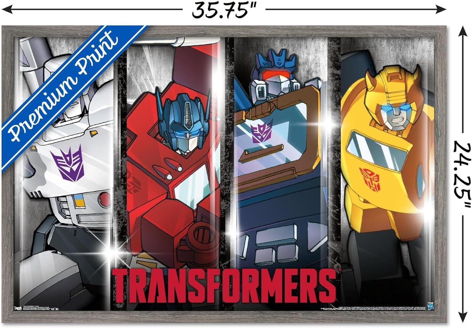 imageTrends International Hasbro Transformers Classic Wall Poster 22375quot x 34quot Premium Unframed VersionBarnwood Framed Version