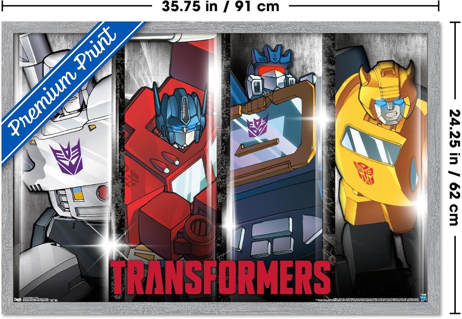 imageTrends International Hasbro Transformers Classic Wall Poster 22375quot x 34quot Premium Unframed VersionGray Framed Version