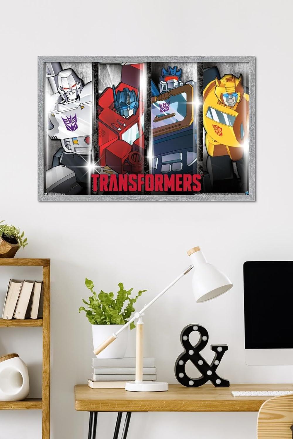 imageTrends International Hasbro Transformers Classic Wall Poster 22375quot x 34quot Premium Unframed VersionGray Framed Version