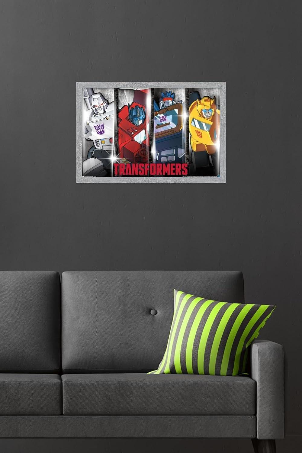 imageTrends International Hasbro Transformers Classic Wall Poster 22375quot x 34quot Premium Unframed VersionGray Framed Version