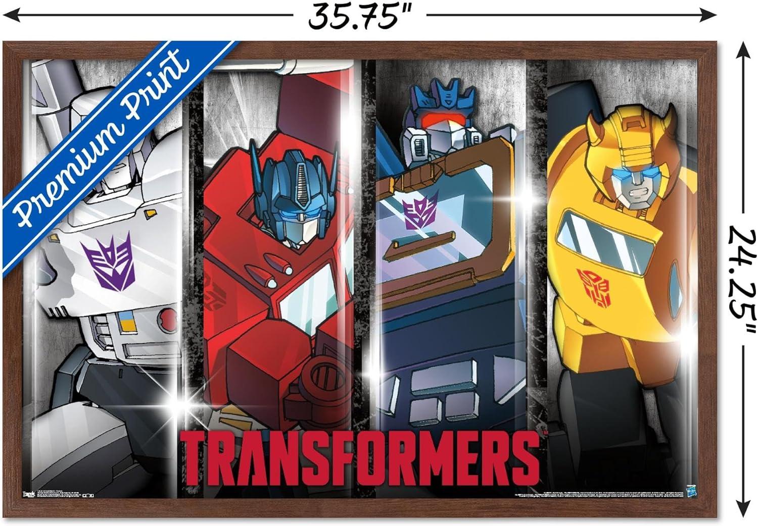 imageTrends International Hasbro Transformers Classic Wall Poster 22375quot x 34quot Premium Unframed VersionMahogany Framed Version