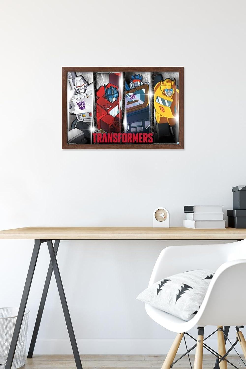imageTrends International Hasbro Transformers Classic Wall Poster 22375quot x 34quot Premium Unframed VersionMahogany Framed Version