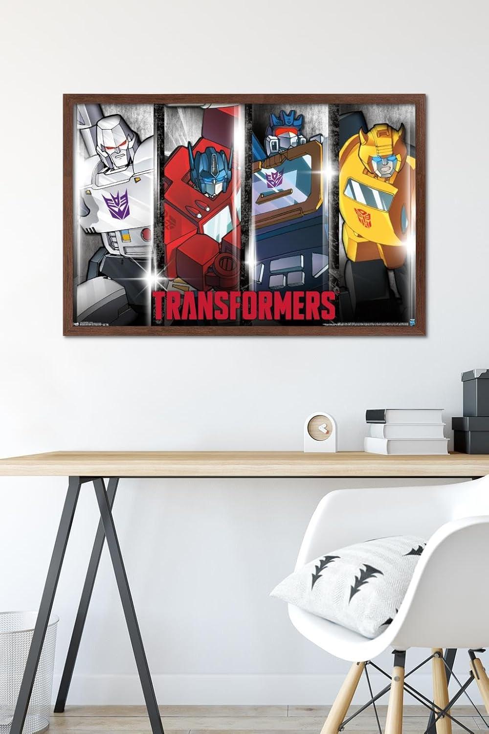 imageTrends International Hasbro Transformers Classic Wall Poster 22375quot x 34quot Premium Unframed VersionMahogany Framed Version