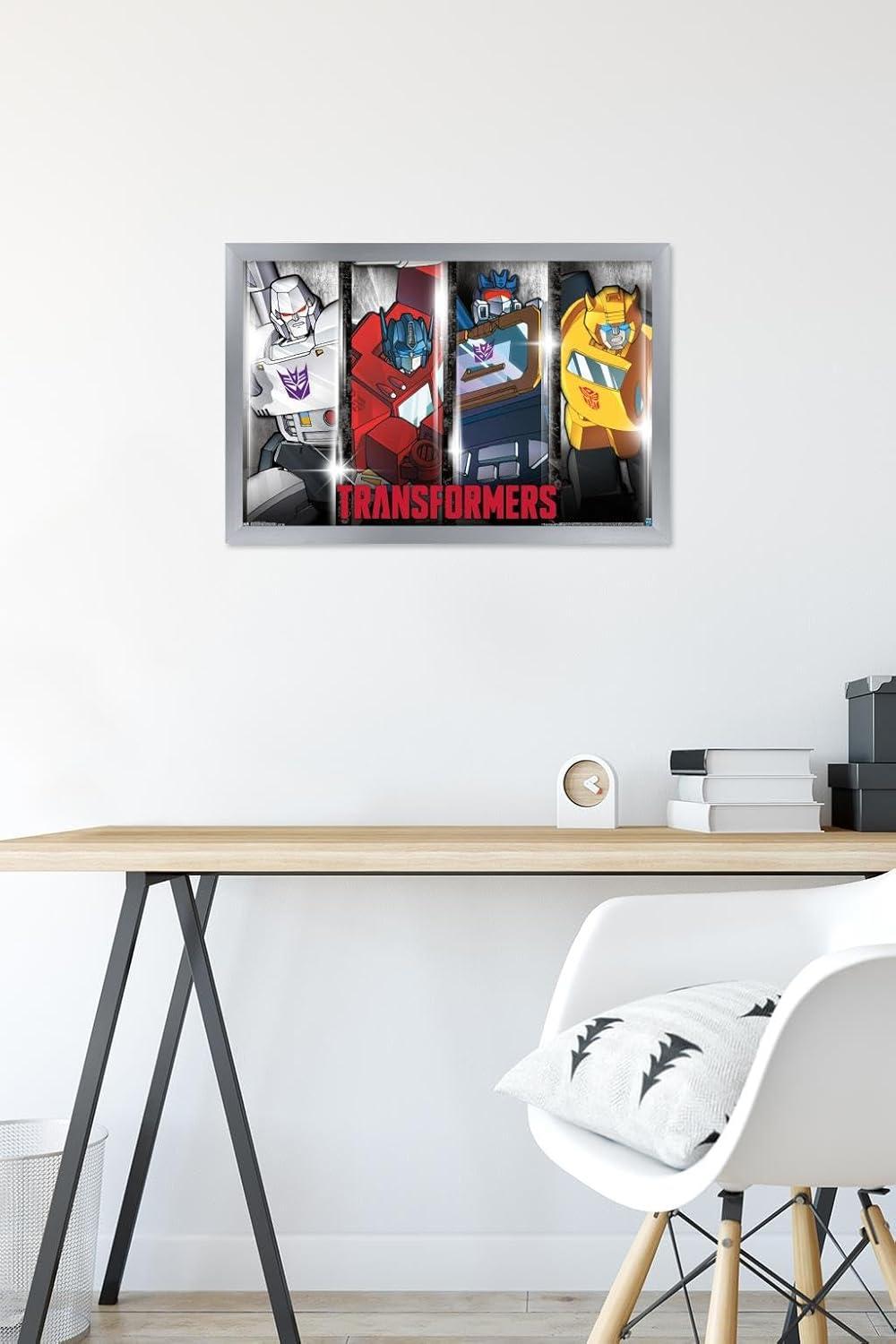 imageTrends International Hasbro Transformers Classic Wall Poster 22375quot x 34quot Premium Unframed VersionSilver Framed Version