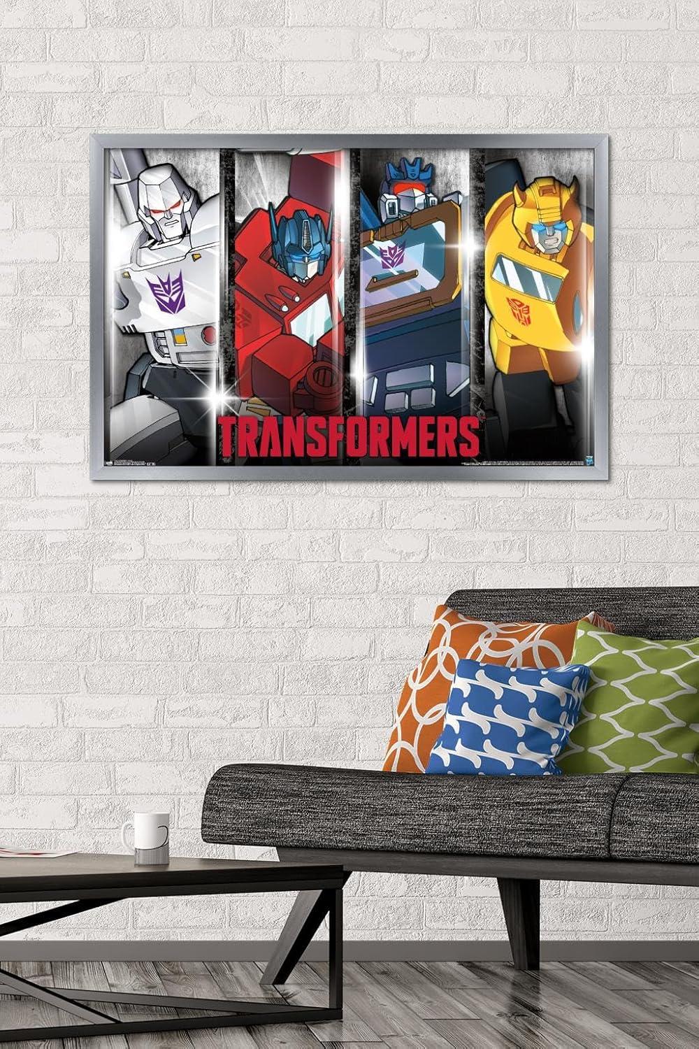 imageTrends International Hasbro Transformers Classic Wall Poster 22375quot x 34quot Premium Unframed VersionSilver Framed Version