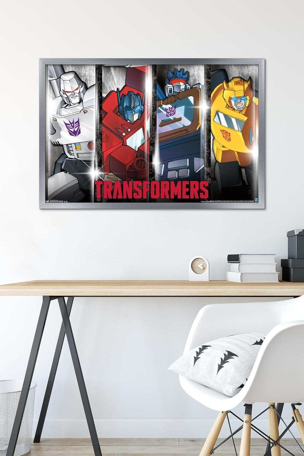imageTrends International Hasbro Transformers Classic Wall Poster 22375quot x 34quot Premium Unframed VersionSilver Framed Version