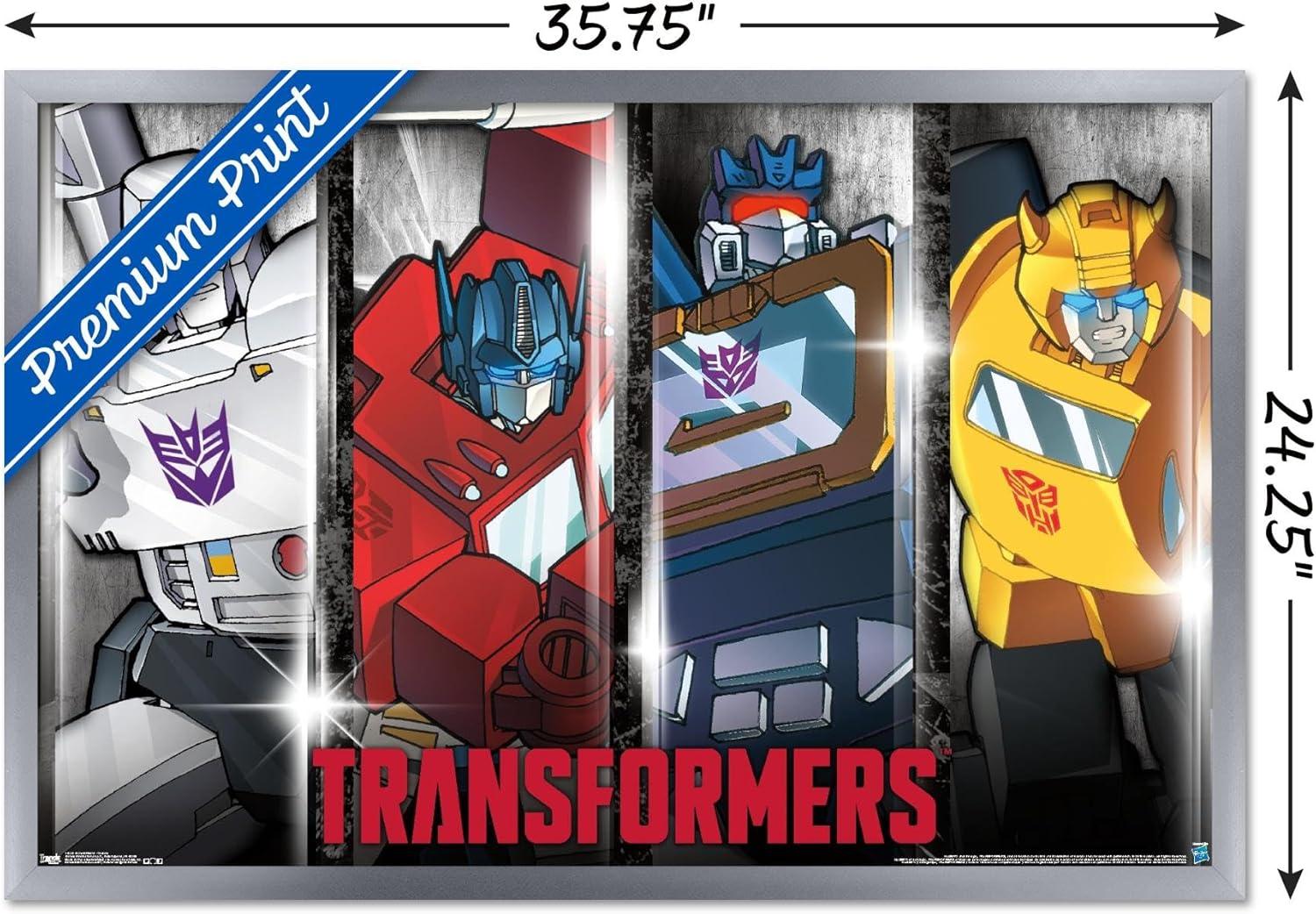 imageTrends International Hasbro Transformers Classic Wall Poster 22375quot x 34quot Premium Unframed VersionSilver Framed Version