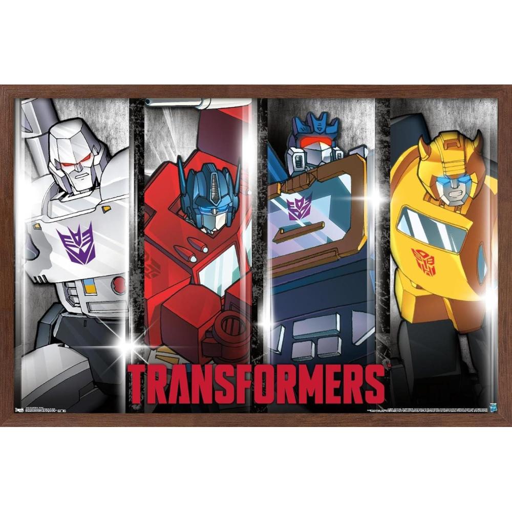 imageTrends International Hasbro Transformers Classic Wall Poster 22375quot x 34quot Premium Unframed VersionMahogany Framed Version